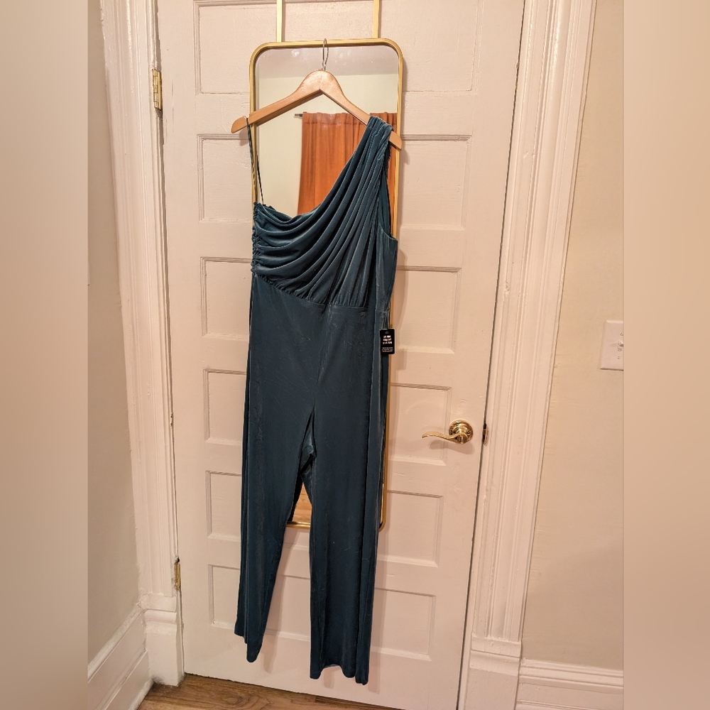 Express Emerald Velvet Jumpsuit NWT